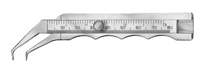 Thorpe Caliper, Angled, Graduated In Inches & Mm, Permits Measurements In Deep Areas, 4.5" (11.4 Cm)